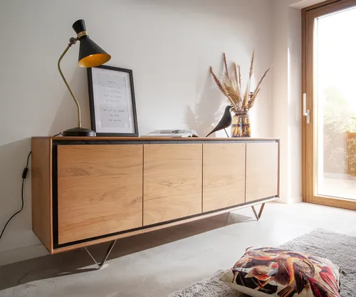 DELIFE Kommode Stonegrace Akazie Natur 200 cm in beige von Delife