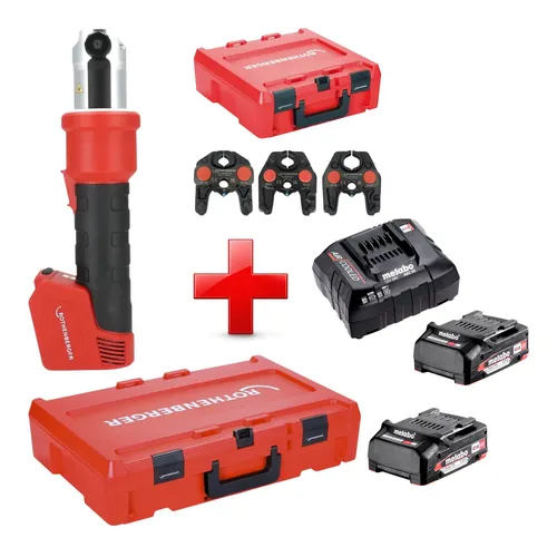 Rothenberger ROMAX NANO Pressmaschine 18 V CAS mit 2 Akkus