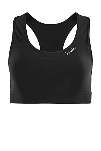 Winshape Damen Fitness Freizeit Bustier SB101, schwarz - Optimaler Halt für aktiven Lifestyle - Funktionsunterwäsche aus atmungsaktivem Material, ideal für Yoga, Pilates und Fitness. Eco-friendly und schnell trocknend für höchsten Komfort!