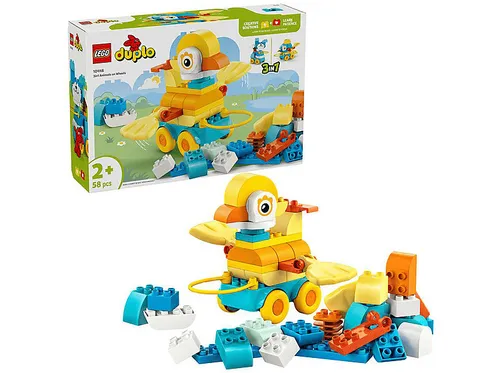 Tiere auf Rädern 3-in-1-Set - Lego Spielzeug für kreative Vorschulkinder, fördert Fantasie und motorische Fähigkeiten durch vielseitige Spielmöglichkeiten.
