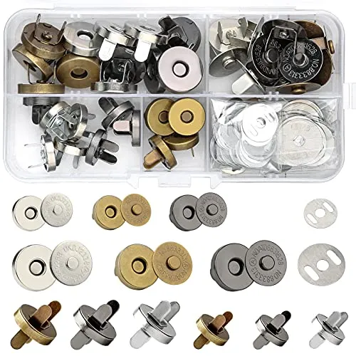 Zhenle 24 Stücke Magnetknöpfe 14mm und 18mm Magnetische Knöpfe 3 Farben Magnetische Knopf Druckknöpfe für Handtaschen Mäntel Jacken Windbreaker Geldtasche Rucksack