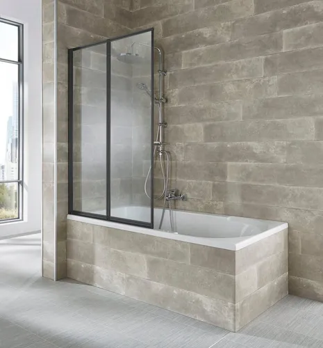 welltime Badewannenaufsatz Nassau in schwarz von welltime