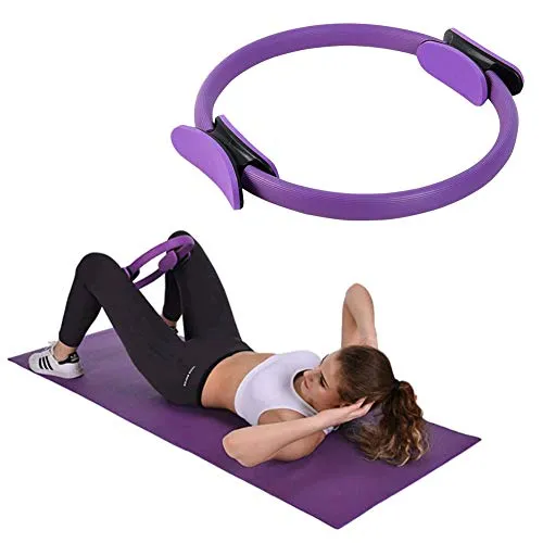Pilates Ring Widerstandsring, Doppelgriff Pilates Yoga Rings, Exercise Ringe, Dual Grip Magic Übungskreis, für Fettverbrennung, Core-Training, Oberschenkeltrainer