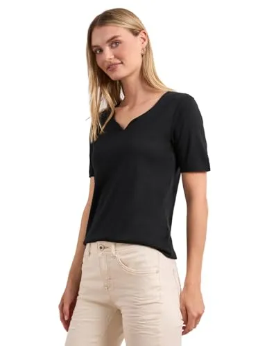 Damen Basic T-Shirt mit Herzausschnitt