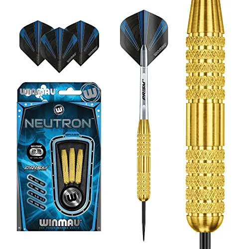 WINMAU Steel Darts Neutron Brass Messing Steeltip Dart Steeldart (23 Gr)