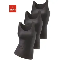 Achselhemd PETITE FLEUR, Damen, Gr. 34, N-Gr, schwarz, Feinripp, Obermaterial: 100% Baumwolle, unifarben, körpernah, tiefer Rundhals, Unterhemden, aus reiner Baumwolle, Tanktop, Unterziehshirt, Topseller