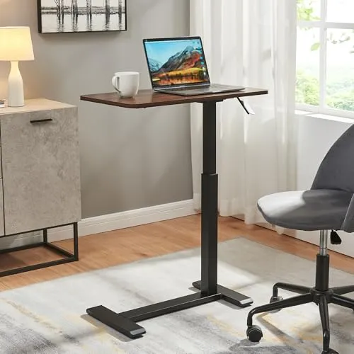 [en.casa] Stehpult höhenverstellbar Klirg – Flexibler Laptoptisch mit Rollen - Stehpulte für Homeoffice: Höhenverstellbar für flexibles Arbeiten im Sitzen oder Stehen, mobil durch integrierte Rollen und ideal für kleine Räume mit modernem Design.