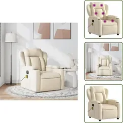 The Living Store Massagesessel Creme Stoff