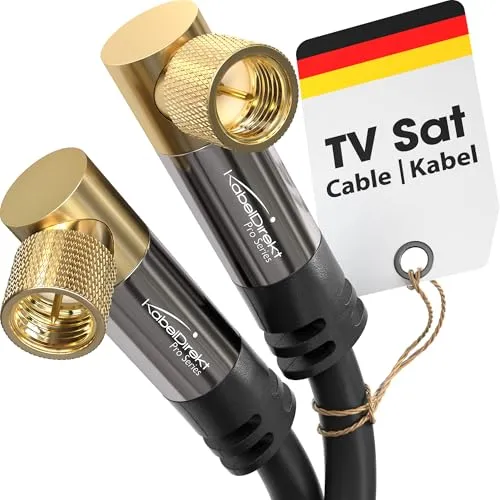 KabelDirekt – 4K SAT Kabel, Koaxialkabel, TV Kabel, F-Stecker – 90° gewinkelt – 7,5m – In Deutschland entwickelt (Satellitenkabel für Fernsehen, Radio, Internet, für DVB-T2/DVB-C/DVB-S2, schwarz)