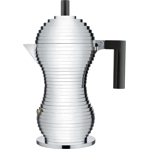 ALESSI Pulcina Kaffeekanne Schwarz 6 Tassen - Espressokocher mit innovativer Kaffeetechnologie, die den bitteren Nachgeschmack vermeidet und das volle Aroma entfaltet – perfekt für Kaffeeliebhaber!