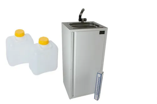 ad-ideen Mobiles Handwaschbecken mit Warmwasser und Tanks - Praktisches mobiles Handwaschbecken für Verkaufsstände, ideal für Events. Mit Warmwasser und Tanks ausgestattet, sorgt es für hygienische Reinigung bei jedem Einsatz. Perfekt für den professionellen Einsatz in der Gastronomie!