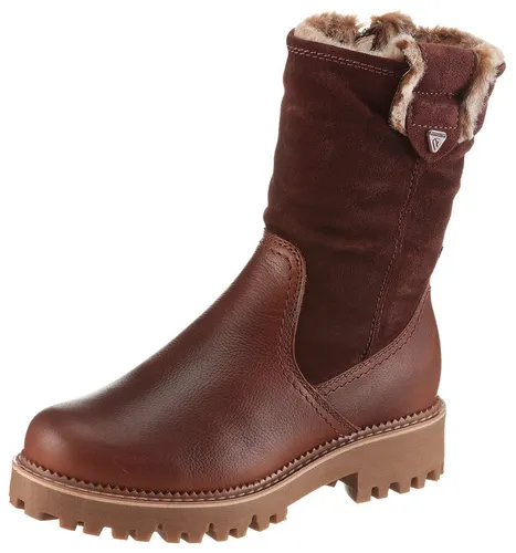 Tamaris Winterstiefelette, Blockabsatz, Winterboots mit Falten im slouchy Look