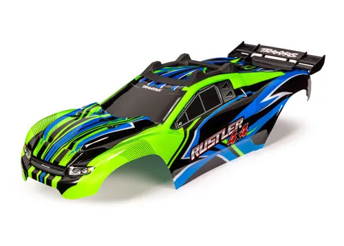 Produktbild Traxxas TRX6734G Karo Rustler 4X4 grün/blau, kpl. lackiert