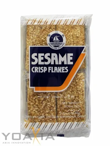 [ 136g ] SESAME CRISP FLAKES / Sesamkekse [ 41% Sesam ]
