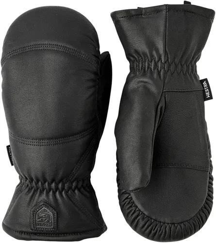 HESTRA LEATHER BOX Fäustling 2026 black - 9 - Hochwertige Lederhandschuhe für Winteraktivitäten, aus strapazierfähigem Ziegenleder mit herausnehmbarem Teddyfleece-Futter für optimale Wärme und Feuchtigkeitsregulierung.