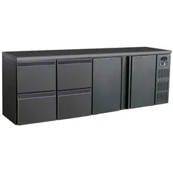 A&S polarny Gastro Barkühler Bar-Kühlschrank schwarz 2 Türen 4 Schubladen 698 l, 2542x513x860 mm 0-10°C