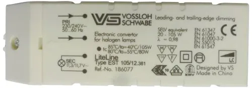 Electraline 70722 Elektronischer Transformator 60W 240-12 V