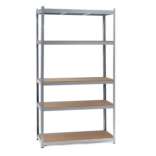 Wiltec Schwerlastregal 100x60x200cm - 200kg pro Ablage, verzinktes Stahlregal - Standregale für effizientes Raummanagement in Werkstatt und Lager. Mit 5 stabilen Ablagen und einfachem Stecksystem für schnellen, werkzeuglosen Aufbau.