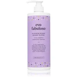 Evo Fabuloso Platinum Blonde Toning Shampoo 1000 ml - Shampoo zur neutralisierung von Gelbstichen, reinigt sanft und belebt den Glanz von aufgehelltem Haar. Ideal für strahlende, blonde Haare.
