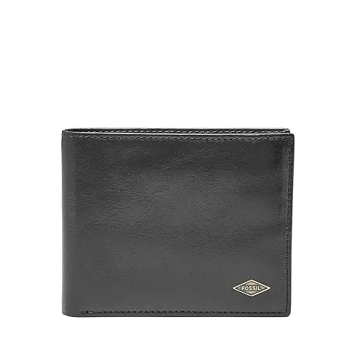 Fossil Ryan Geldbörse für Herren - Elegante Leder Bifold Geldbörse in Schwarz, ideal für stilbewusste Männer, mit praktischem Design und kompakter Größe.