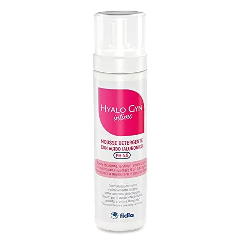 HYALO GYN Intimo pH 4,5 | Reinigungsmousse mit Hyaluronsäure | feuchtigkeitsspendend, beruhigend und erfrischend | dermatologisch und klinisch getestet unter gynäkologischer Kontrolle | 200 ml