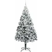 vidaXL Künstlicher Weihnachtsbaum mit 300 LEDs, 240 cm - Weihnachtsbaum mit 300 energieeffizienten LEDs, ideal für drinnen und geschützte Außenbereiche. Der Baum bietet eine lebensechte Optik und einfache Montage für festliche Stimmung ohne Kabelchaos.