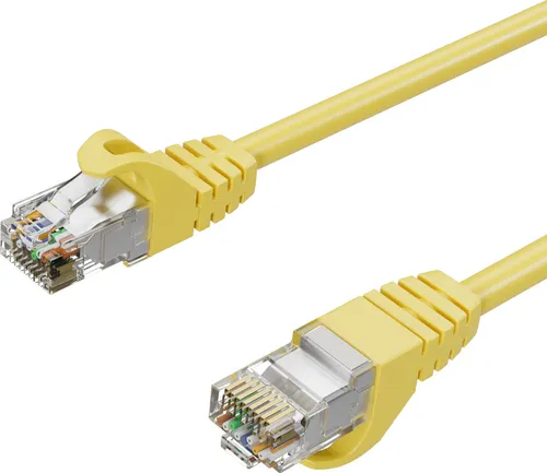 RJ45 Patchkabel m. CAT 7 Rohkabel PIMF gelb 5m