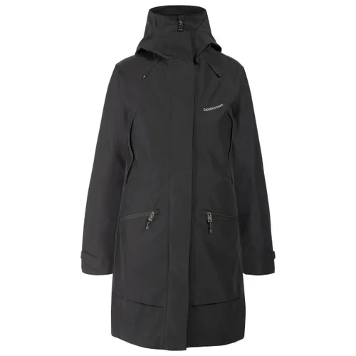 Didriksons Ilma WNS Parka 8 Damen Schwarz - Funktionsjacke mit 10.000 mm Wassersäule und atmungsaktiver Membran, ideal für alle Wetterbedingungen. Verstellbare Kapuze und reflektierende Details sorgen für optimalen Schutz und Sichtbarkeit.