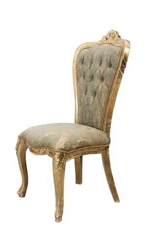 Esszimmerstuhl Barock Luxus Sessel – Klassischer Designermöbel - Eleganter Esszimmerstuhl im Barockstil, ca. 44 cm breit und 115 cm hoch. Ideal für stilvolle Esszimmer und Wohnzimmer, gefertigt aus robustem Holz mit einem einfarbigen Muster. Keine Montage erforderlich!