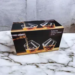 Rollende Whisky-Gläser Designer Whiskey Glas Schwenkglas Bar 430 ml - 2er Set