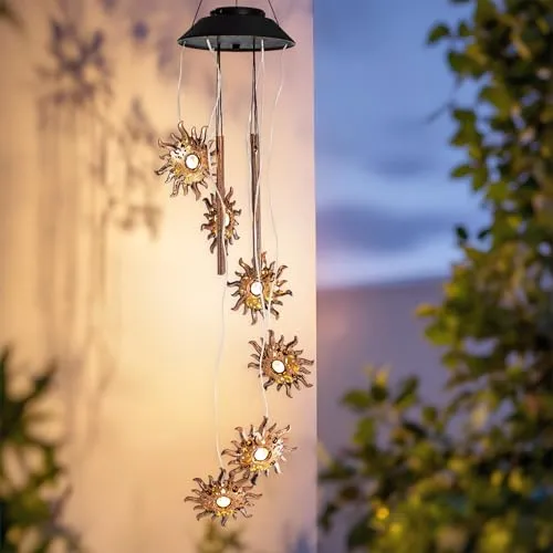 Solar LED Lichtspiel 4 Metall Klangstäben