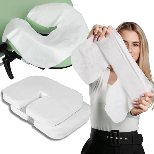 HABYS 200 Stück Einwegauflage für Massageliege Kopfstütze | Gesichtsauflagen für Massagetische, Massage Kopfstütze | Hohe Grammatur von 45 g/m2 | Ultraweiche, Nicht Klebende, Qualität | 35x27cm