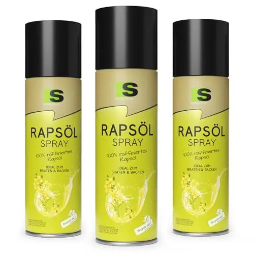 Spraytive Rapsöl Spray 3 x 400ml - Vielseitiges Ölspray für gesunde Küche - Hochwertiges Rapsöl Spray für Kochen, Backen und Grillen. Mit bis zu 1.600 Sprühstößen ideal für kalorienbewusste Zubereitung. Neutraler Geschmack für unverfälschte Gerichte – perfekt für fettfreies Kochen.