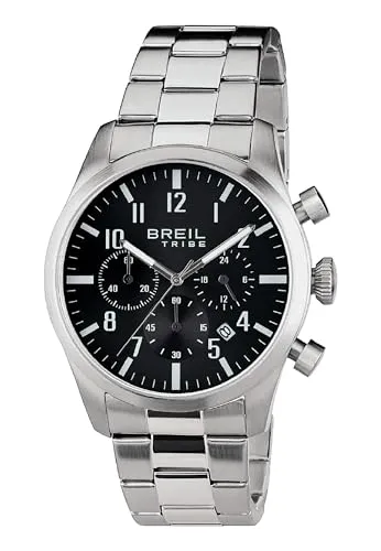 Breil Uhr Herren Classic Elegance - Armbanduhr für Herren mit schwarzem Ziffernblatt, 42mm Durchmesser und präziser Quartz Chrono Bewegung – perfekt für stilbewusste Männer.
