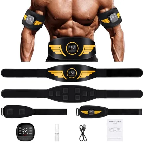 EMS Bauchmuskeltrainer,Bauchmuskeltrainer Elektrisch,EMS trainingsgerät mit 10 Modi und 30 Intensitäten,EMS Muskelstimulation Elektrisch USB-Wiederaufladbarer Tragbarer für Bauch,Arm,Bein Fitness