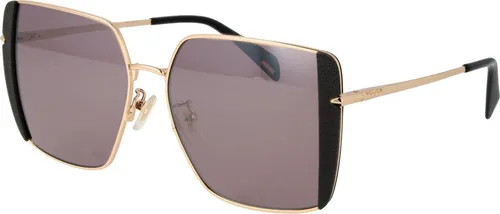 Police Sonnenbrille SPLL37E 300X 56 Damen Gold - Elegante Damen Sonnenbrille mit goldfarbener Metallfassung und verspiegelten, lila Gläsern. 100% UVA & UVB Schutz für stilvolle Sicherheit im Freien.