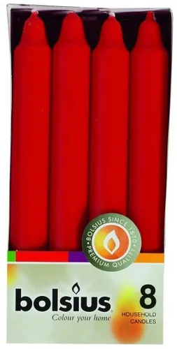 Bolsius Haushaltskerzen elfenbein Höhe 18 cm Ø 2,13 cm 8er Pack Kerze Dekokerzen