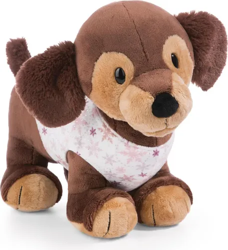 Nici Skida Dackel mit Schneeanzug Teddy Braun - Baby-Schneekleidung: Kuscheliger Dackel Skida mit abnehmbarem Schneeanzug aus recyceltem Material, ideal für fantasievolles Spielen und als treuer Begleiter.