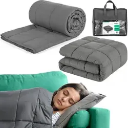 Kedica® Gewichtsdecke, Therapiedecke, Schlafstörungen - 200x150 cm - Gewicht 8 kg - Grau