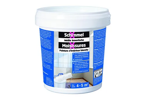 baufan® Wandfarbe SchimmelX Weiße Innenfarbe lösungsmittelfrei 750ml Anti Pilzbefall