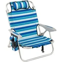 Costway Klappbarer Strandstuhl mit Kühltasche und Schultergurten - Genießen Sie entspannte Stunden am Strand! Der leichte Aluminiumstuhl bietet 4 verstellbare Liegepositionen und eine Tragkraft von bis zu 150 kg. Zusammenklappbar und mit Schultergurten für einfachen Transport.