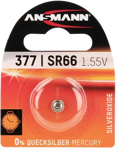 Ansmann Knopfzellen-Batterie Silberoxid SR66/377 1er Blister