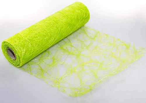 Rolle Sizoweb Vlies, 30 cm x 25 m, kiwigrün (Farbnummer: 6280), Tischläufer, Tischband. Ideal für Dekoration bei besonderen Anlässen wie Hochzeit, Taufe, Kommunion, Weihnachten und viele mehr. 1