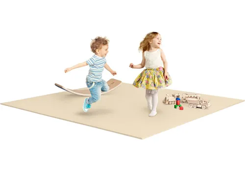 Ehrenkind Spielmatte Krabbelmatte Pro - Rutschfeste Babymatte in Beige, extra dick und weich für hervorragenden Schutz beim Spielen. Ideal für Baby und Kleinkind, Made in Germany, Oeko-Tex 100.