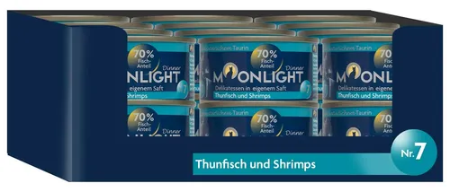Produktbild Moonlight Nr. 7 Nassfutter für Katzen, Thunfisch und Shrimps 80 g x 24 Dosen