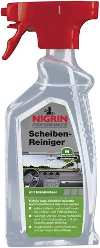 NIGRIN Scheibenreiniger 500ml - Autopflege & Motorradpflege, reinigt streifenfrei und schmutzabweisend für optimale Sicht und Sicherheit im Straßenverkehr.