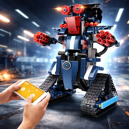 RC ferngesteuerter Roboter aus Bausteinen,App-Steuerung für Smartphone u. iPhone