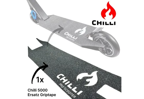 Chilli Pro Scooter Stuntscooter Chilli PRO 5000 Stunt-Scooter Griptape Ersatz zugeschnitte Schwarz