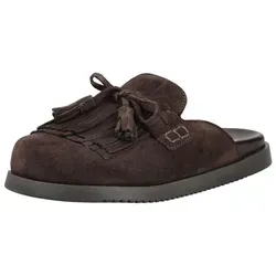 STEVE MADDEN Pantoletten aus Veloursleder in Braun (38 EU) - Modische Pantoletten für den Alltag, gefertigt aus hochwertigem Veloursleder. Bequem und stilvoll mit einem Blockabsatz von 3 cm. Ideal für lässige Outfits und angenehmen Tragekomfort.