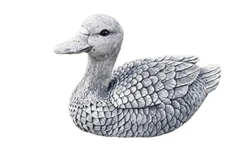 stoneandstyle Steinfigur natürliche Ente, massiver Steinguss, Frost- und wetterfest